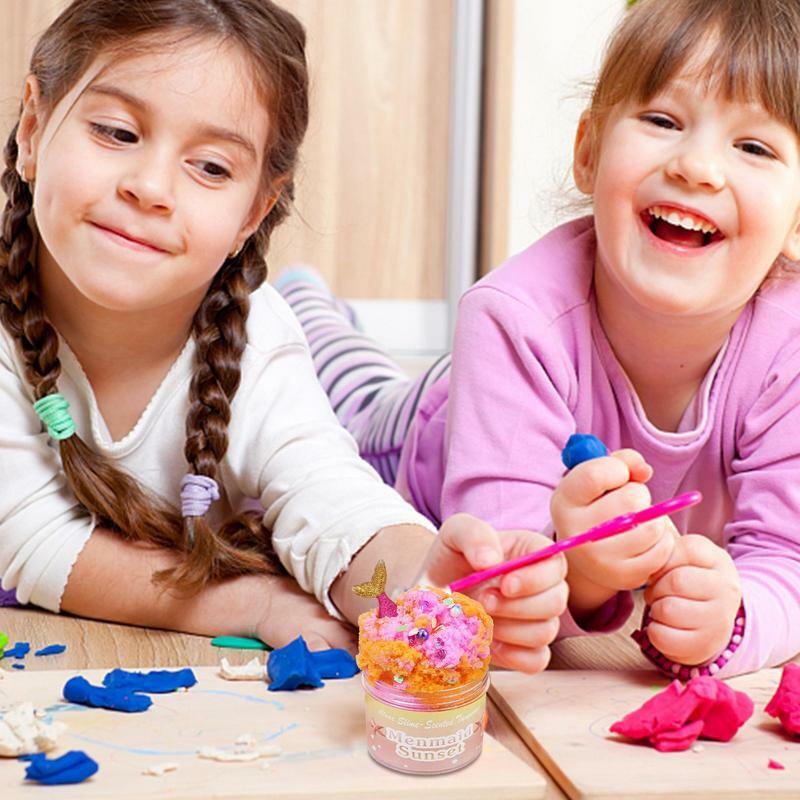 Mini slime moelleux esthétique pour enfants, décoration de jouet de dessin animé, argile bricolage, non collante S, cadeaux de nuage, 3.3oz