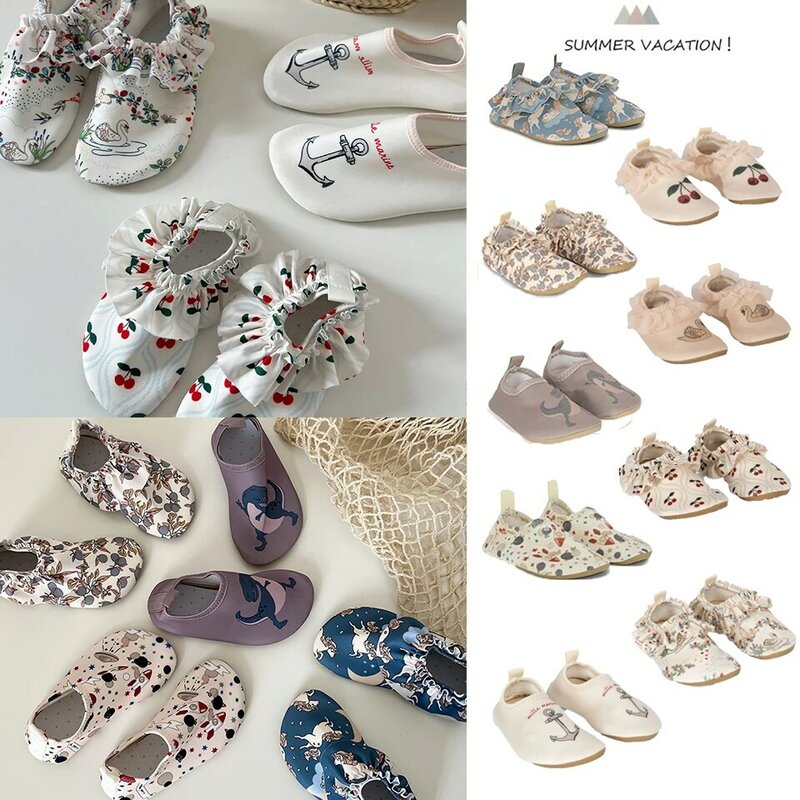 Sapatilhas infantis para esportes aquáticos, sapatos de praia infantil, chinelos aqua descalço para bebês e meninas, novos, KS