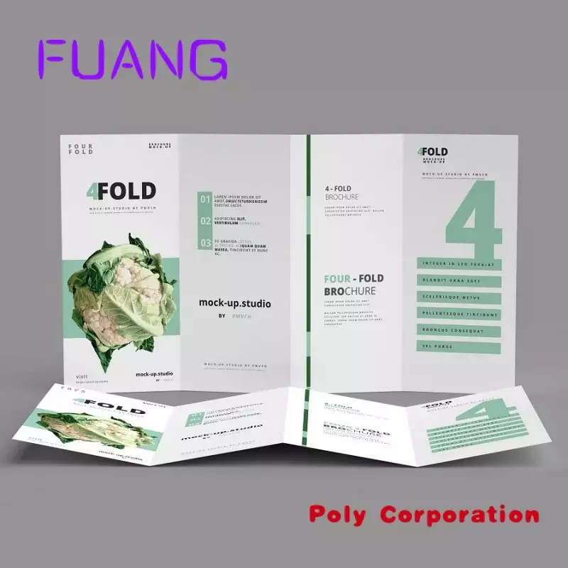 Personalizado Premium Papel revestido Impressão do logotipo, Folding Flyer Catálogo, panfleto Folheto, Instrução Manual Folheto P, Personalizado