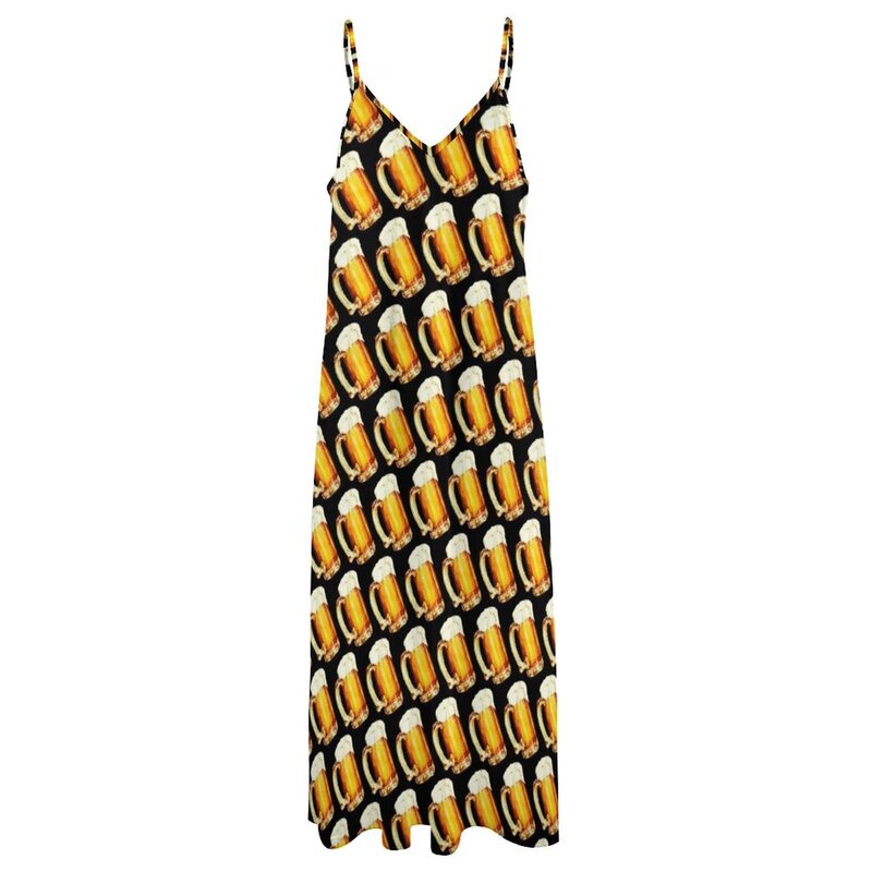 비에르 패턴 민소매 이브닝 드레스 여성용, 우아한 여름 드레스