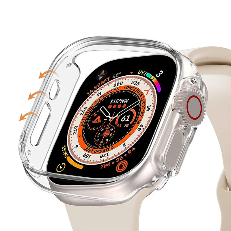 Screen Protector Cover Voor Apple Horloge 8 Ultra 49Mm Siliconen Beschermhoes Voor Iwatch Serie 7 6 5 4 3 2 44 40 44 45 Mm Shell