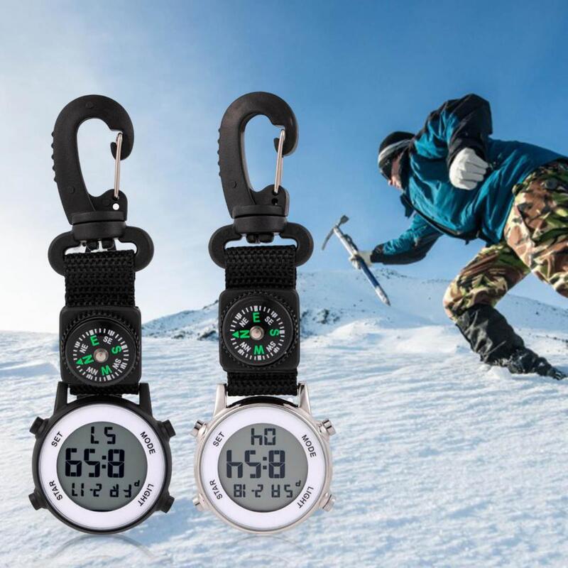 Pocket Watch Multifunctional Quartz Movement Life Waterproof Accurate Compass Sports Hiking Carabiner Pocket Watch Vintage Clock