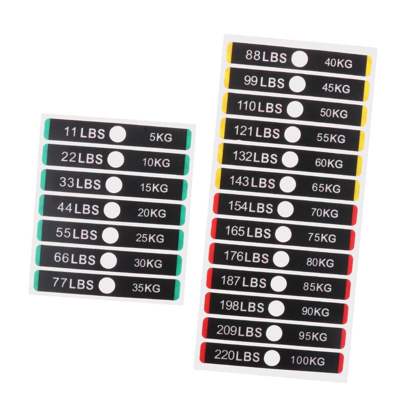 Weight Stickers with Weight Stack Pin Hole Self Adhesive Weight Stack Labels