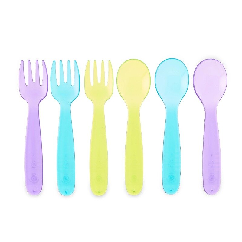 Set di forchette e cucchiai per l'alimentazione del bambino a scelta dei genitori, multicolore, 9 + mesi, 10 conteggi