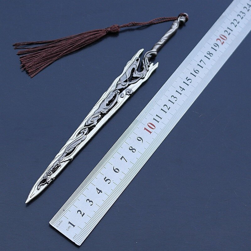22CM Pedang Pembuka Huruf Tiongkok Kuno Han Dinasti Pedang Paduan Senjata Liontin Model Senjata Dapat Digunakan untuk Bermain Peran