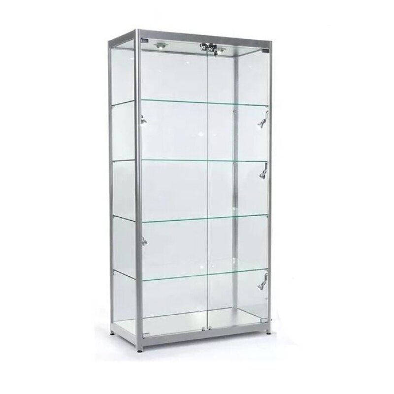custom，common Type Of Aluminium Frame And Glass Showcase With LED Light Display