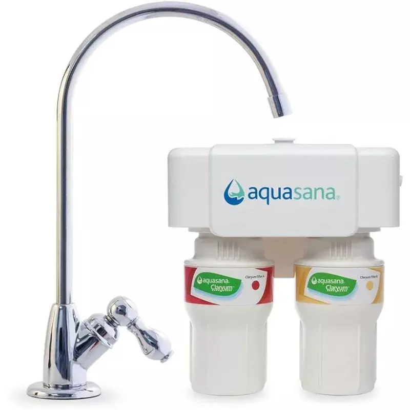 HAOYUNMA 2-Stage Under Sink Water Filter System - Kitchen Counter Claryum Filtration - Filters 99% Of Chlorine