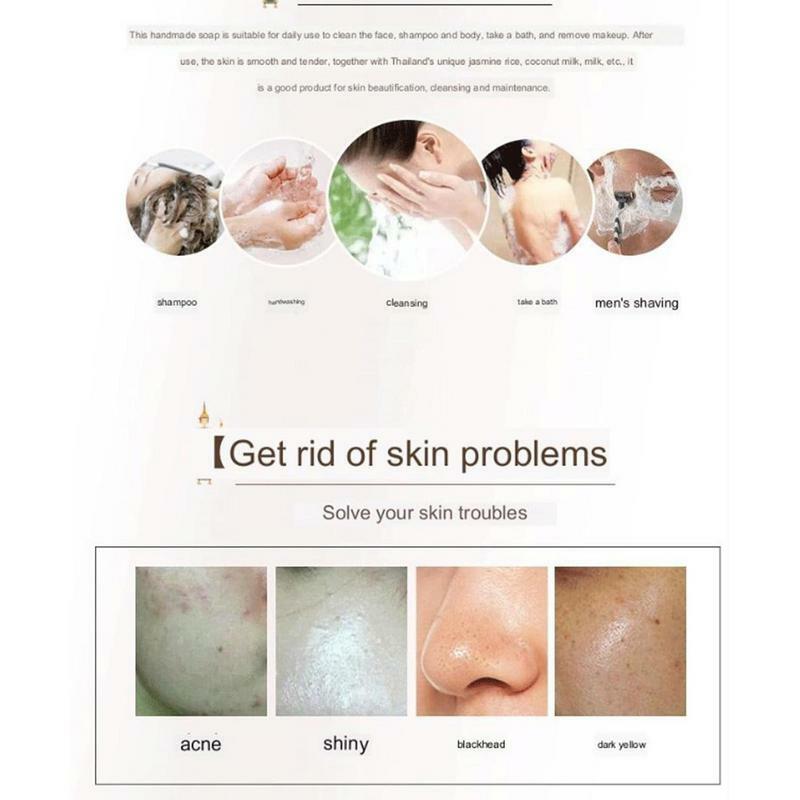 Skin Lightening Soap Milk Brightening Rice Soap Multi-Purpose Cleaning Supplies For Hand Washing Face Washing Makeup Removal And