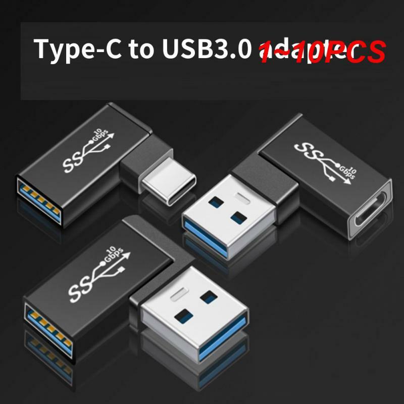1 ~ 10 buah konektor OTG USB 3.0 Tipe C perempuan ke USB 3.0 laki-laki OTG adaptor 10gbps Tipe C ke USB 3.0 konverter sudut 90 derajat USB C