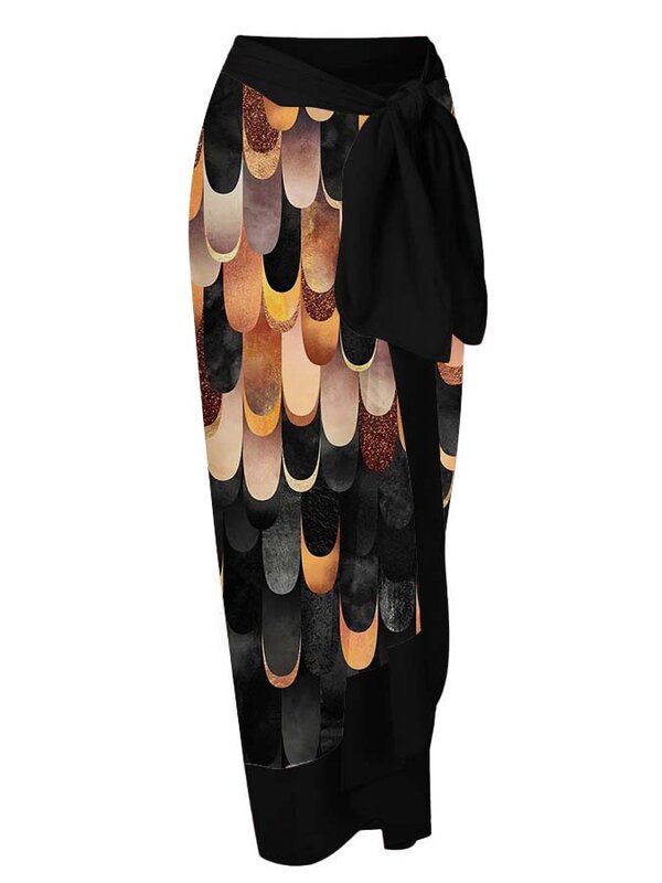 Impressão em bloco de cor gradiente feminino Design com cordões em bolinhas, moda feminina fina de uma peça, verão encobrir, moda, 2024
