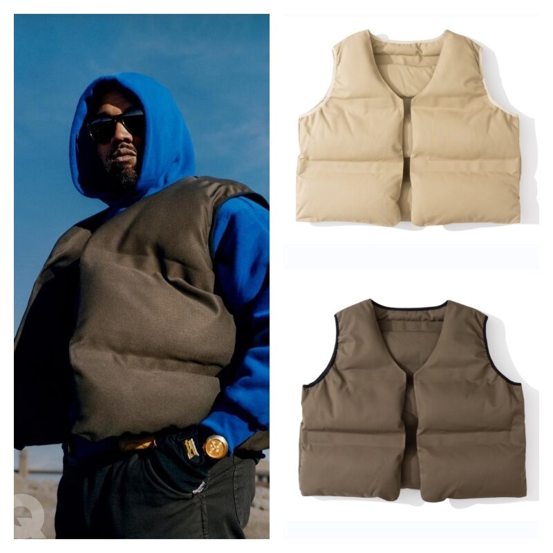 Kanye-Chaleco Reversible con chaqueta para hombre y mujer, ropa deportiva sin mangas, gruesa y cálida, de la mejor calidad, novedad