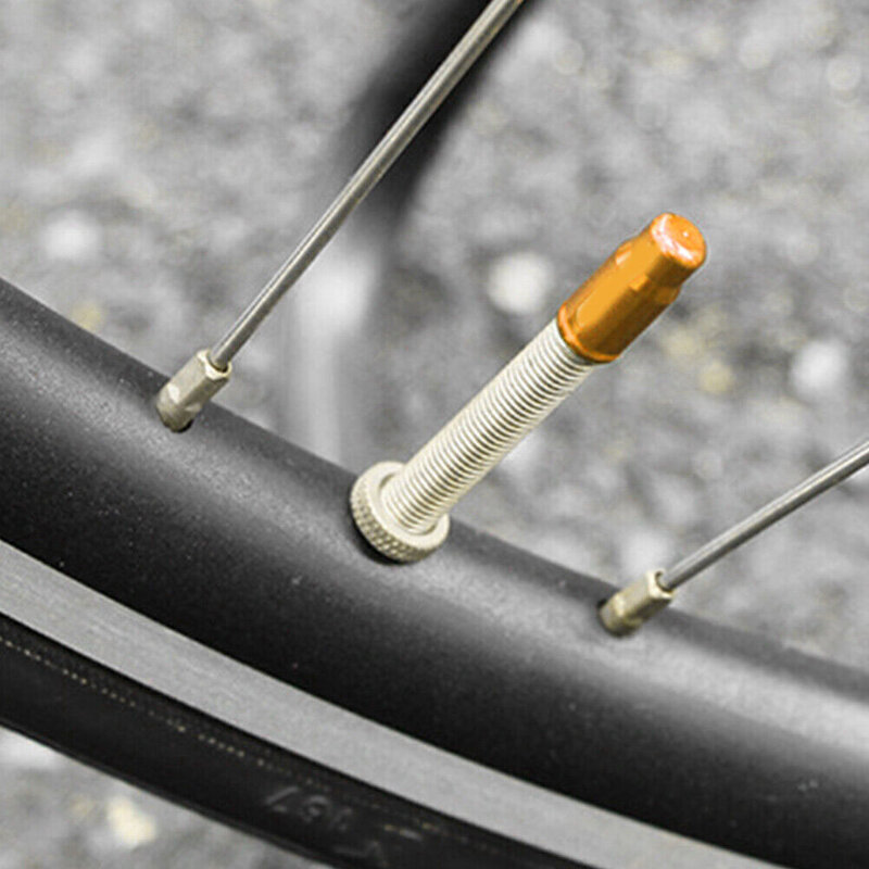 Neumático de bicicleta anodizado de aleación de aluminio Premium, cubierta antipolvo para válvula de aire Presta, accesorios de ciclismo duraderos dorados para exteriores, 50 unidades