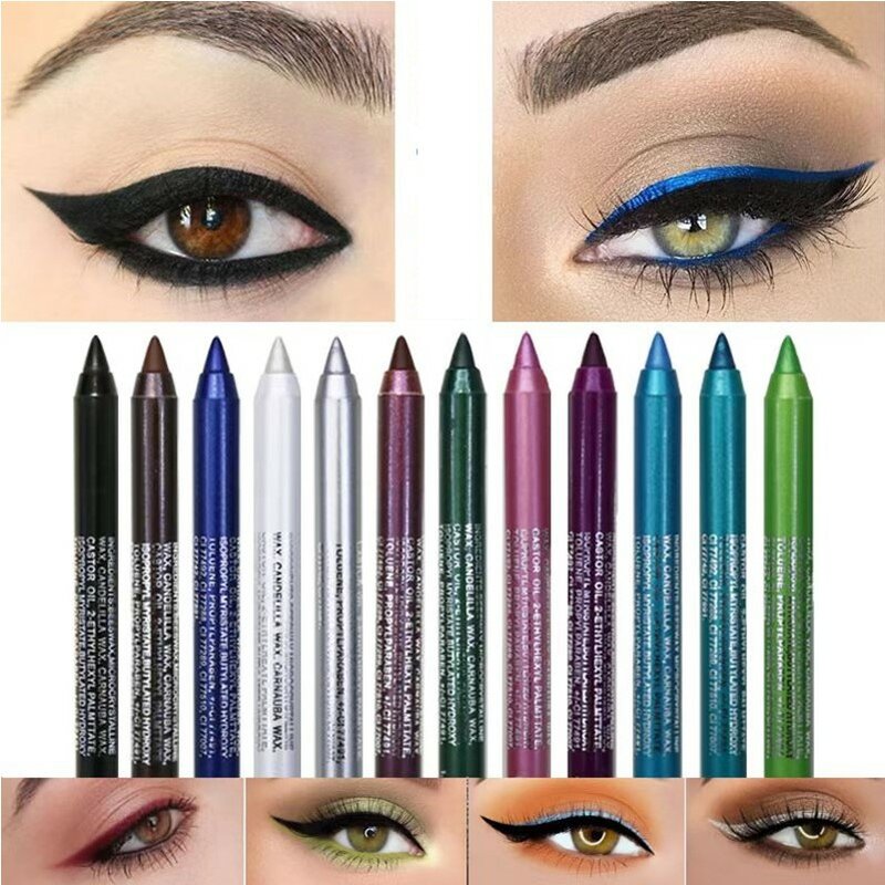 11 Kleuren Langdurige Eyeliner Potlood Waterdicht Pigment Blauw Bruin Zwart Eyeliner Pen Vrouwen Mode Kleur Oogmake-Up Cosmetisch