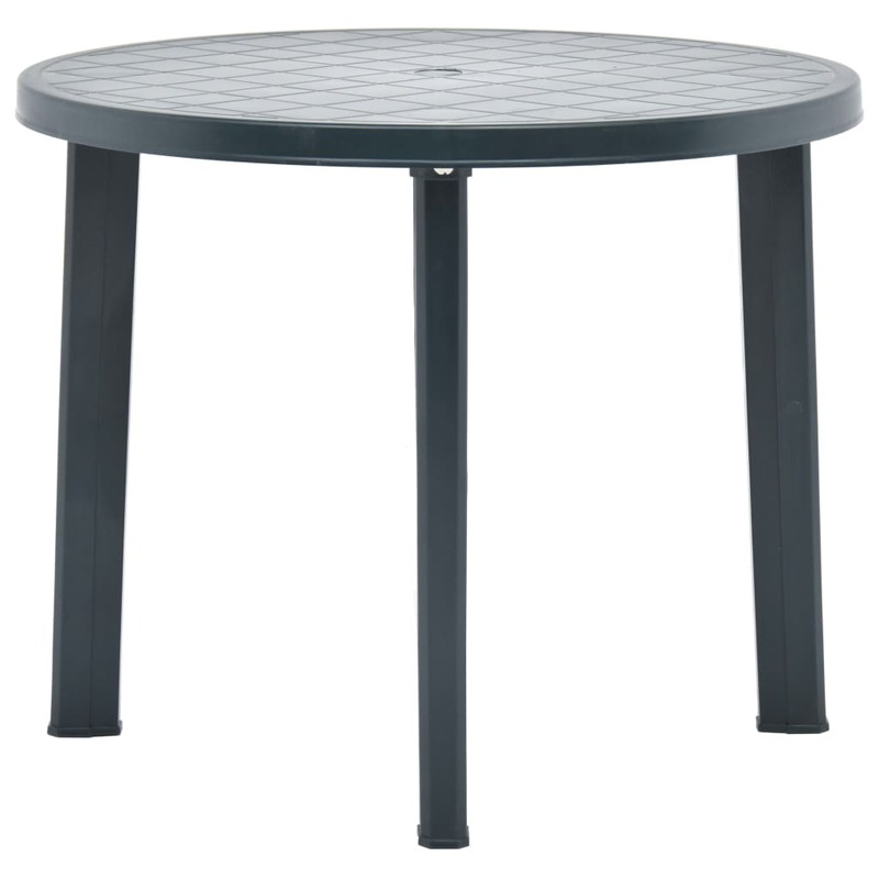 Table de jardin, Table d'extérieur en plastique, meuble de Patio vert 89x72 cm (D x H)