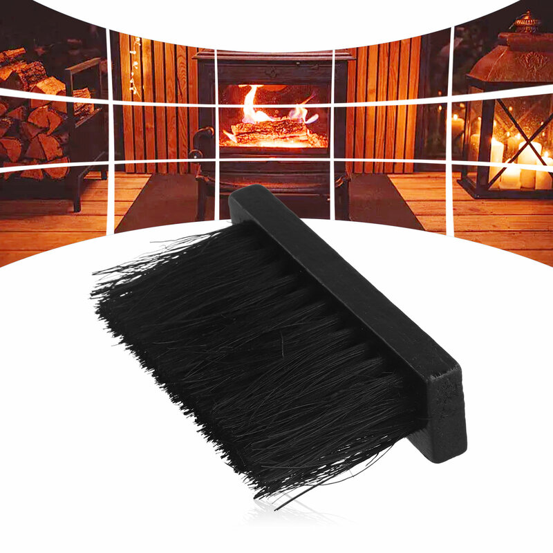 1Pc Fireplace Brush Black Square Brush Head Fireplace Fire Hearth Fireside Refill Cleaning Fireplace 13.5x3.5x1.3cm Home Tool