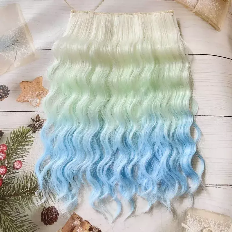 Cotton doll wig, long curly hair row, hair extensions, hair extensions, dyed gradient soft silk DIY wig