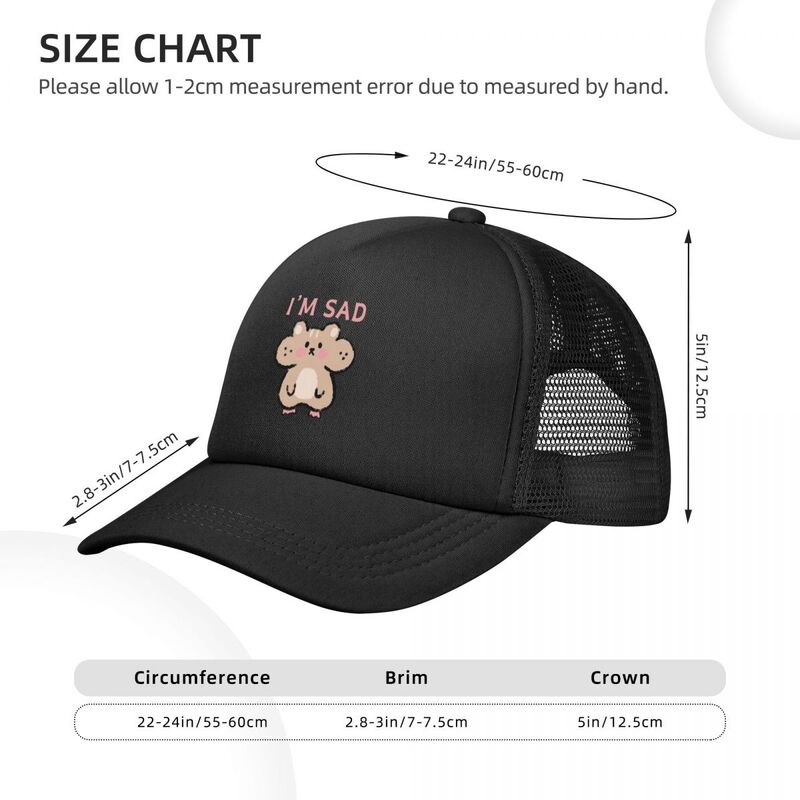 Sad Hamster Cute Baseball Caps Mesh Hats Sun Caps Fashion Adult Caps