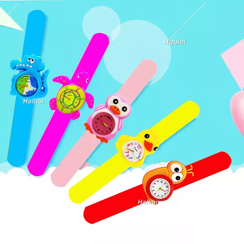 Free Shipping Children Cartoon Watch Baby Learn Time Puzzle Toy Clock 1-15 Years Old Kids Watch for Girls Boys Birthday Gift
