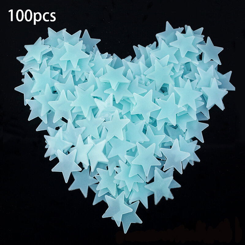 1/3PCS Glow In The Dark Colorful Luminous Effect Decorative Easy To Use Create A Magical Atmosphere Star-shaped Wall Stickers