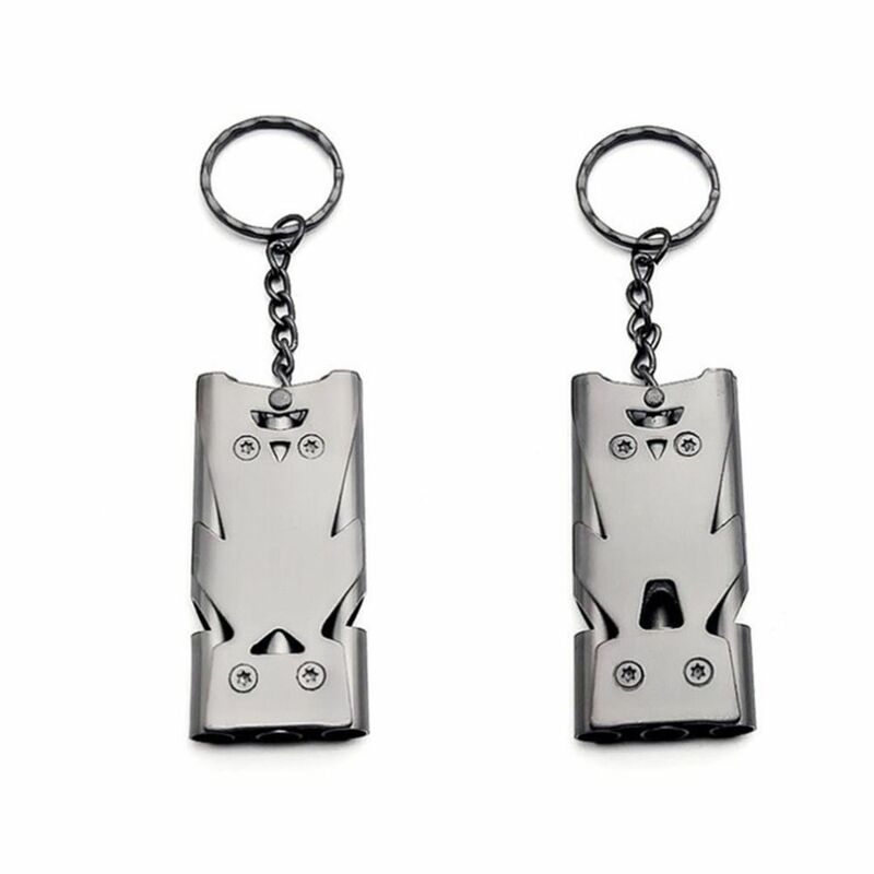 Fashion Niche Design Stainless Steel High Decibel Camping Tool Men Key Chain Bag Pendant Korean Style Key Ring Car Accessory