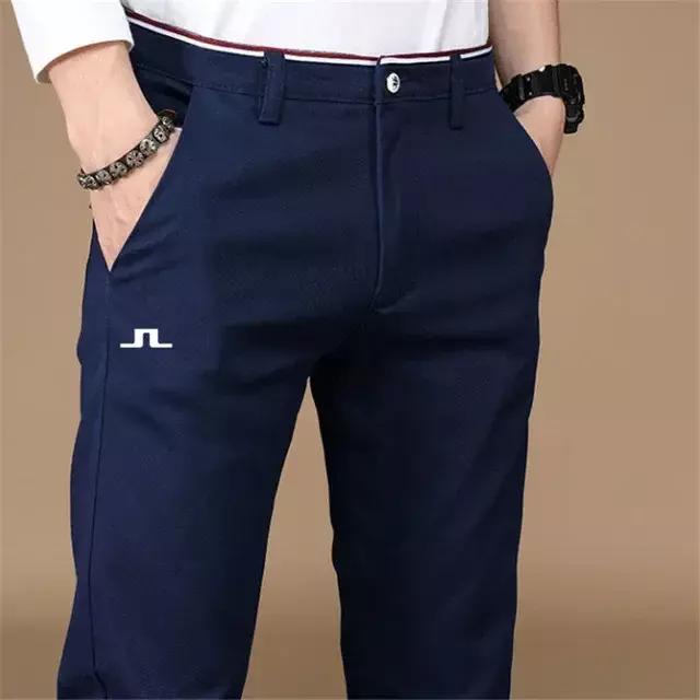 J Lindeberg-pantalones de Golf para hombre, ropa informal de negocios, manga recta pequeña, versátil, a la moda, Verano