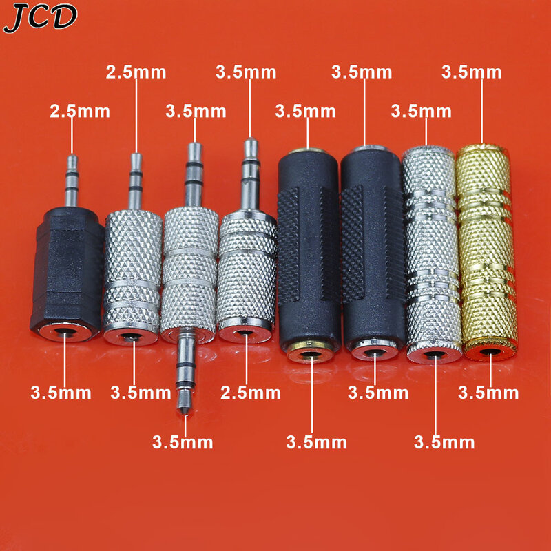 JCD colokan adaptor Stereo Audio wanita, jack Headphone konverter Earphone, colokan adaptor Stereo Audio wanita, 2.5mm Male ke 3.5mm, kualitas tinggi, 1 buah