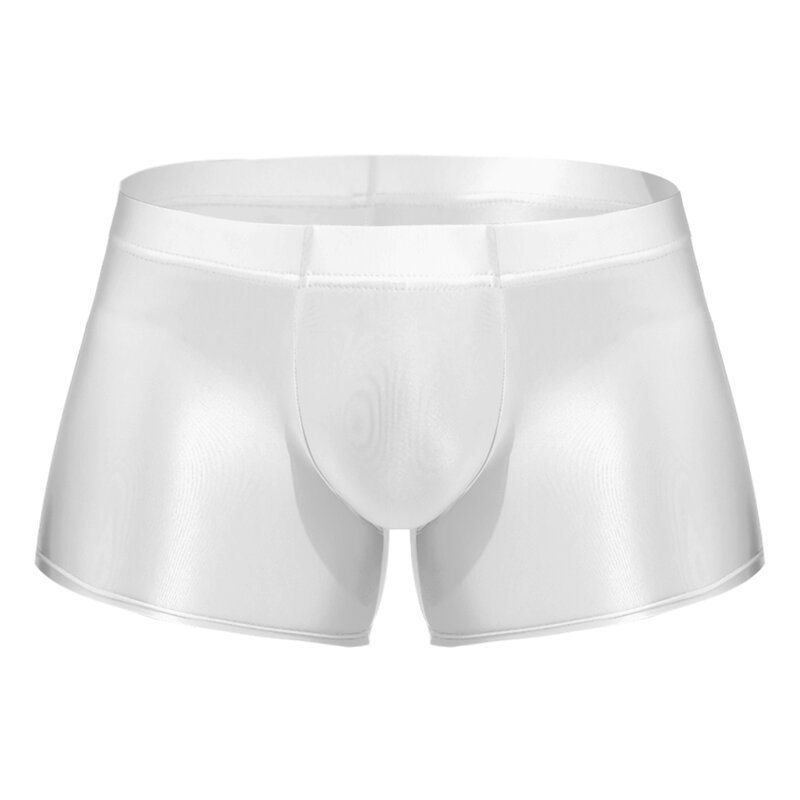 Low Rise Glossy Boxer Cuecas masculinas, Roupa interior, Boxers de cor sólida, Shorts, Inferior, Cuecas, Roupa de Banho, Masculino Calção