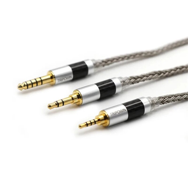 Tripofin-prata chapeado cabo do fone de ouvido, acessórios do fone de ouvido, zonie 16 core, qdc, mmcx, 2 pinos, para kz zs10 pro, c16, c12, bl03