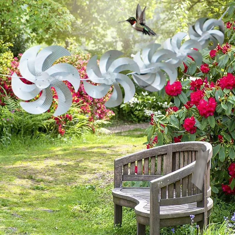 Pinwheels refletores reflexivos do pássaro para o exterior, Dispositivos do cuidado do jardim, Rodas decorativas do pino, 32,81 pés