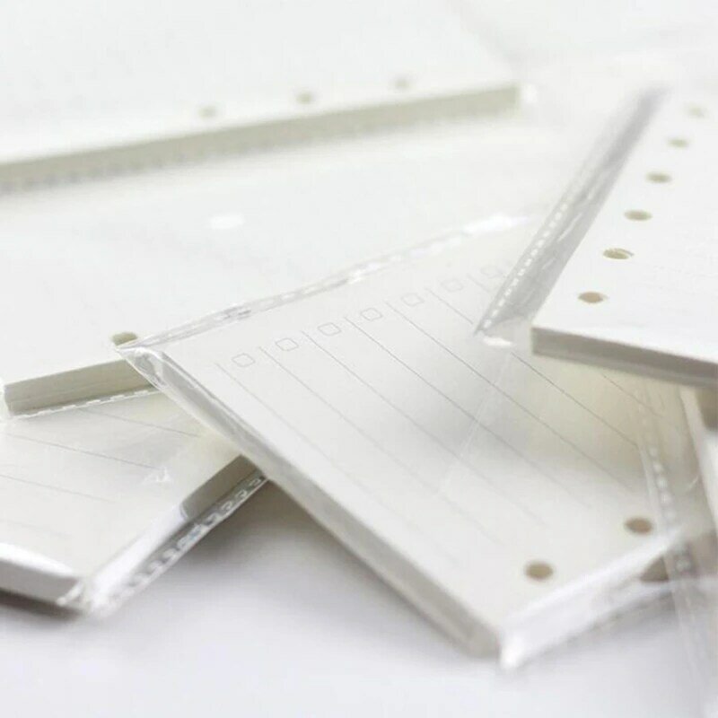 Pacote papel enchimento folhas soltas 6 anéis com 45 folhas 100G papel branco leite Dowling