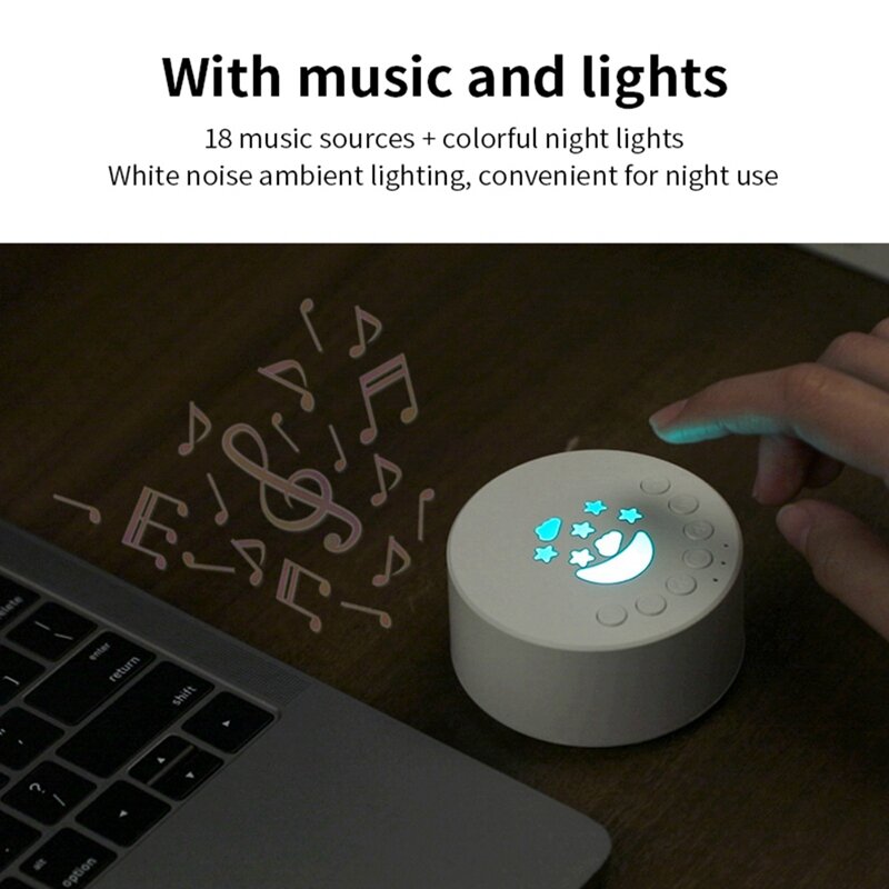 White Noise Sound Machine plastica bianca ricaricabile Sleeping Adult Sleep Relax Baby Sleep Sound Player