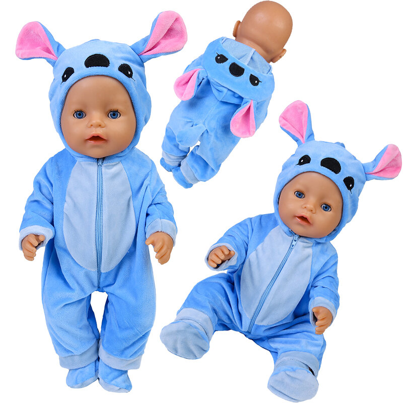 43cm Puppe Kleidung 18 Zoll Puppen Verbunden Pyjamas mit Hut Für Fit Bjd 1/4 Puppe Baby Reborn kinder geburtstag Festival Geschenke