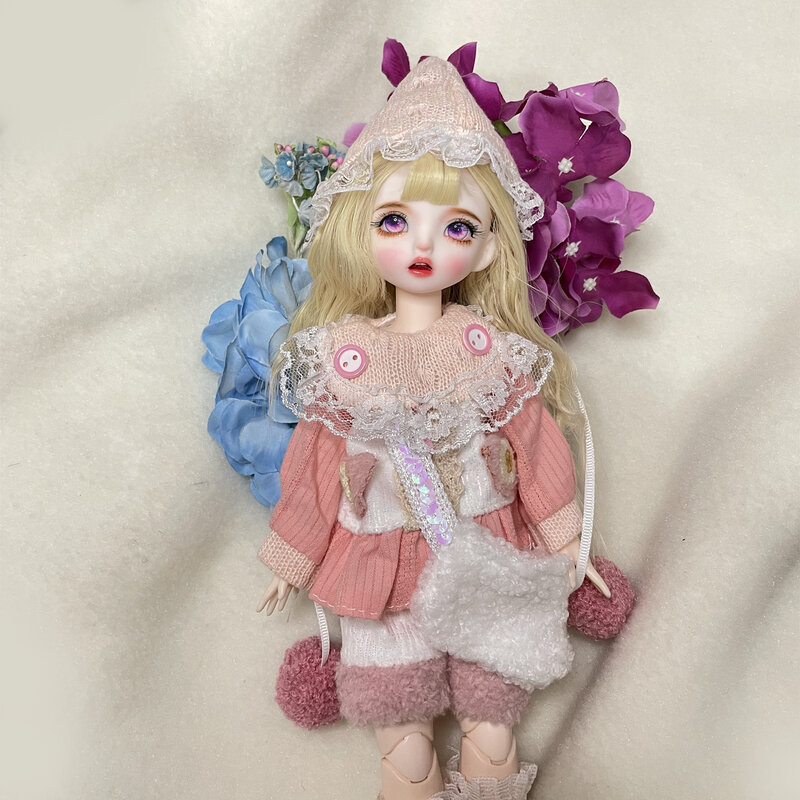 BJD Doll-conjunto completo con ropa de moda y peluca suave, ojos multicolor de 30cm, muñeca articulada de maquillaje para niñas, juguetes de regalo, 1/6