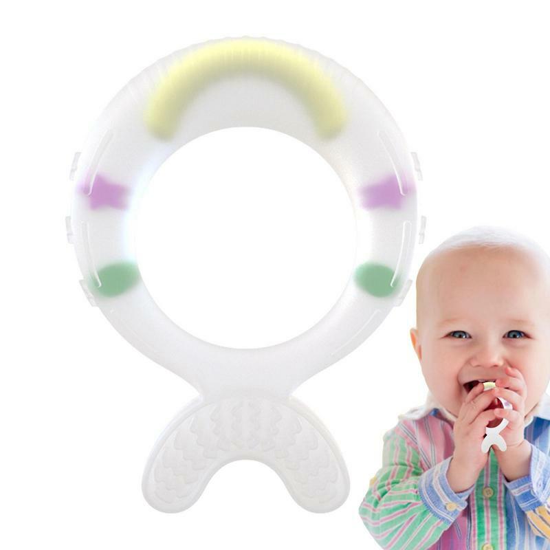 Brinquedo de dentição de silicone macio para crianças, Mastigar brinquedos para crianças, Fácil de lidar, Mordedor para recém-nascidos