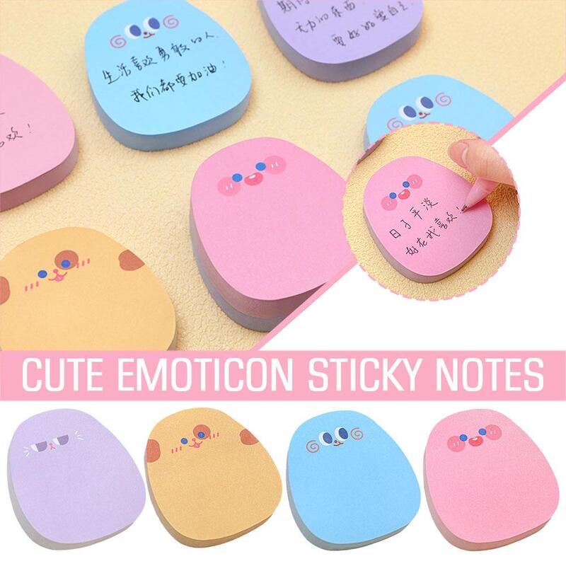 Divertenti Emoticon Sticky Notes segnalibri Cute Cartoon Colorful Memo Tabs Ins Message School Stationery Pad Kawaii Posted Paper V2Y0