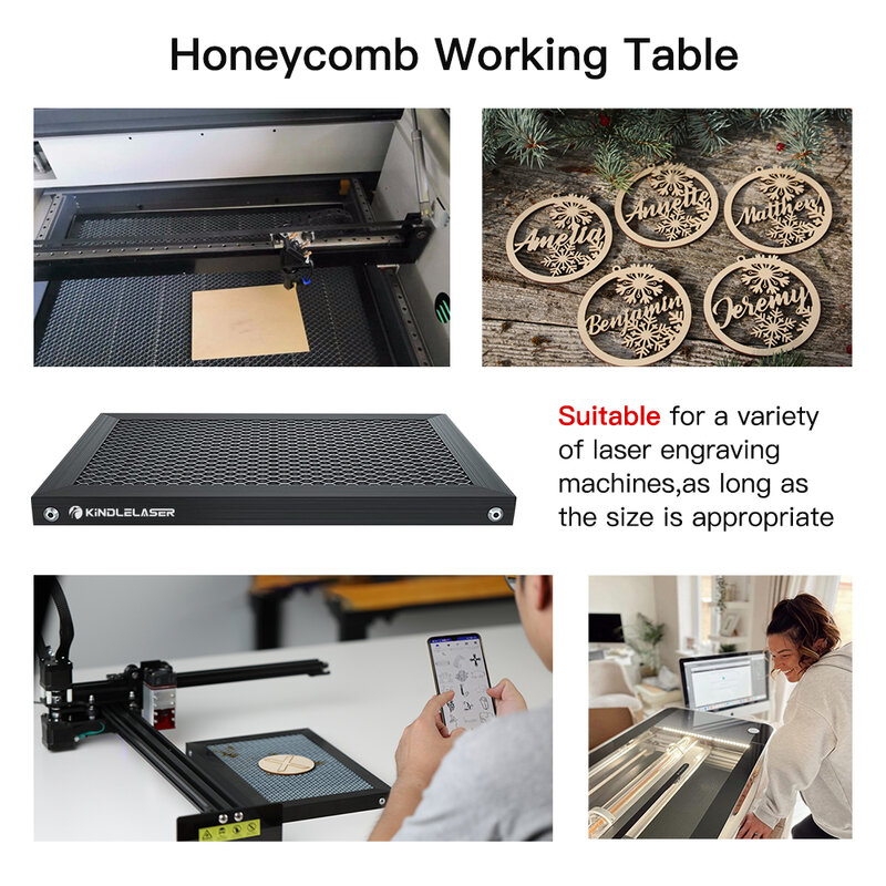 KINDLELASER tavolo da lavoro a nido d'ape 300*400mm personalizzabile dimensione bordo piattaforma parte Laser per macchina da taglio incisore Laser CO2