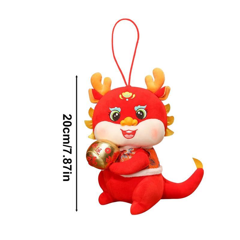 Chinese Dragon Plush Comfortable And Cozy Simulation Dragon Plush Toys Birthday Gift Lucky Red Soft Chinese New Year 2024  Decor