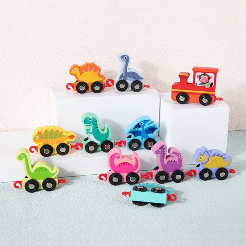 Игрушка с поездом динозавра для малышей, обучающая игрушка с цифрами, детская игрушка для развития мозга, обучающая арифметике,