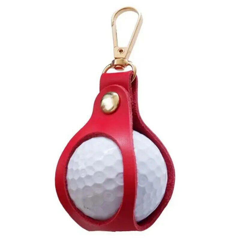 Protable Golf Ball Holder Leather Golf Waist Hang Bag Small Waist Storage Pack Single Ball Carrier Pouch For Golf Supplies