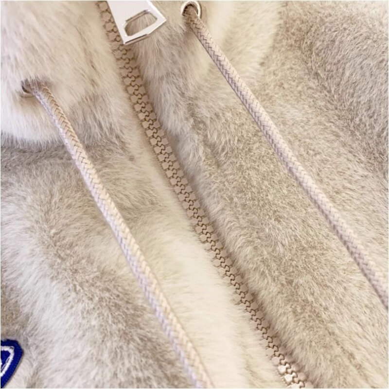 2024 New Imitation Mink Fur Coat Women's Slim Stand Collar Short Fur Jacket Autumn Faux Rabbit Zipper Coats Ladies Plush Outwear