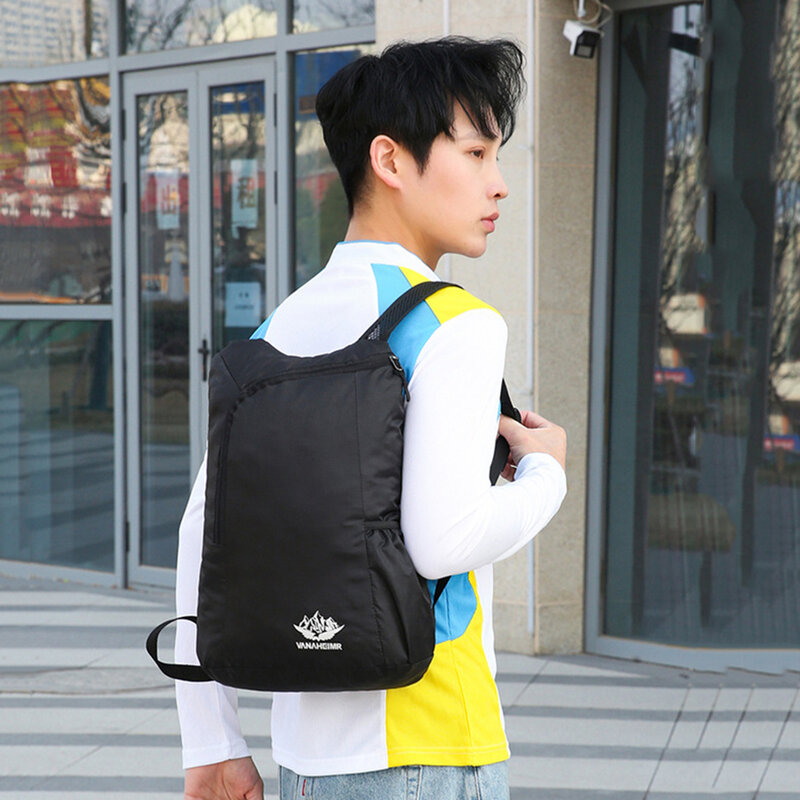 Легкий портативный складной рюкзак для мужчин и женщин, водонепроницаемый уличный складной широкий плечевой ремень с нескользящим карманом для Путешествий, Походов