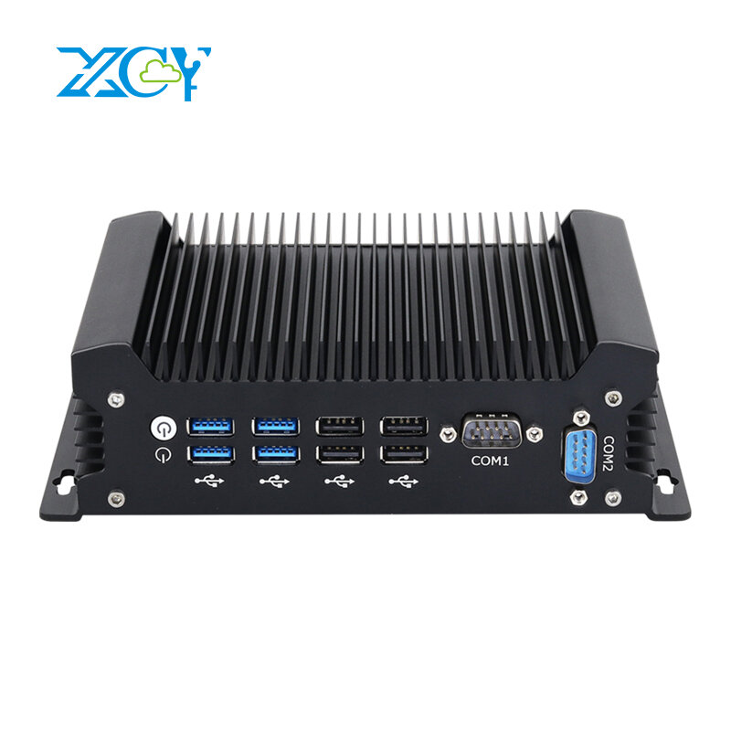 XCY Fanless IoT Industrial Mini PC Intel Core i7-1255U 2x COM RS232 2x LAN 8x USB WiFi SIM 4G LTE Windows 10/11 Linux PXE WOL