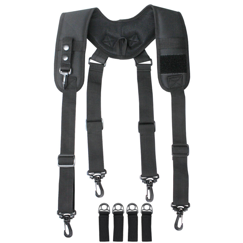Tactical Duty Belt Harness Suspenders Padded Tool Belt Suspender Padded Adjustable Suspenders( with Key Holder)