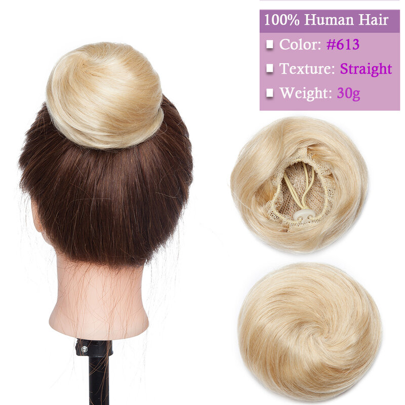 SEGO 100% pasmo ludzkich włosów kręcone włosy kok Scrunchies Updos pączek Chignon włosy w koński ogon rozszerzenia Wrap kucyk Remy Hairpiece