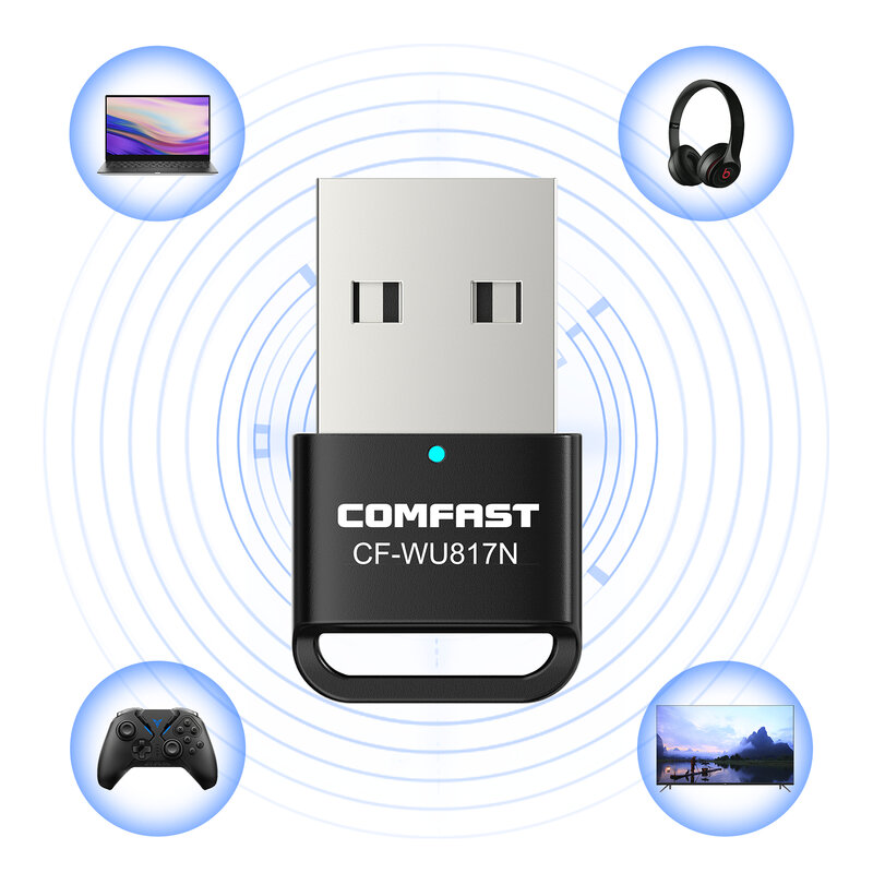 อะแดปเตอร์ WiFi USB ขนาดเล็ก Wi-Fi 150เมตรการ์ดเครือข่ายไร้สายอีเธอร์เน็ต Wi-Fi ตัวรับสัญญาณ dongle ไดร์เวอร์ฟรีอะแดปเตอร์การ์ด WIFI