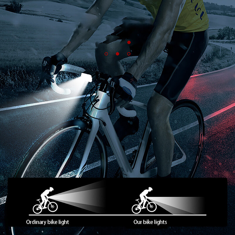 Bike Indicator Lights Headlight Tail Lamp Laser Led Lighting Safety Warning Light Flashing Alarm Beacons for Flashing Night Ride