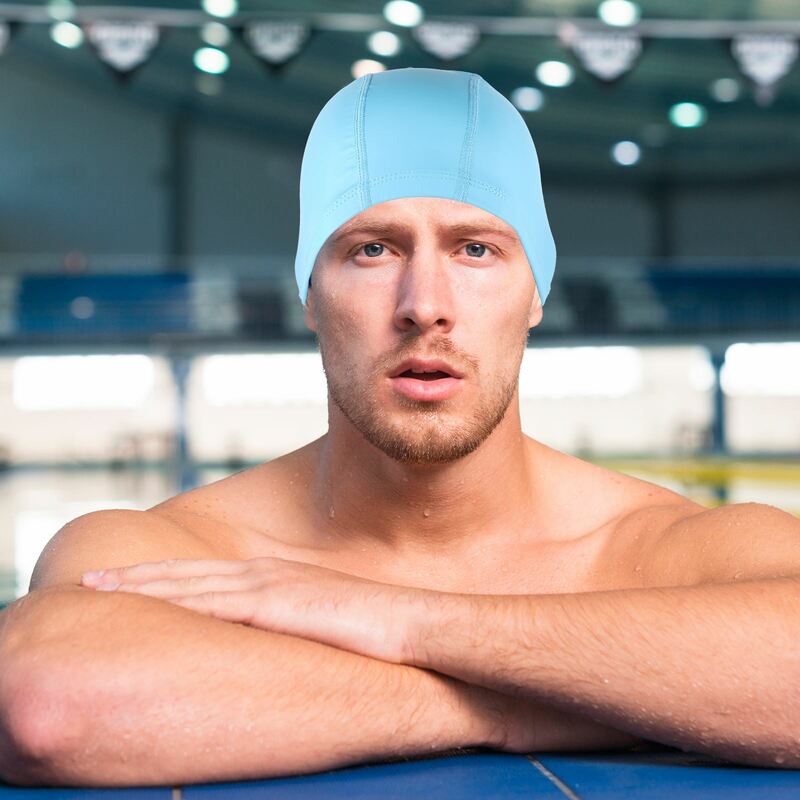 Gorros de baño impermeables para hombres y mujeres adultos, tela de PU, protege las orejas, cabello largo, deportes acuáticos, natación, piscina, talla grande, nuevo