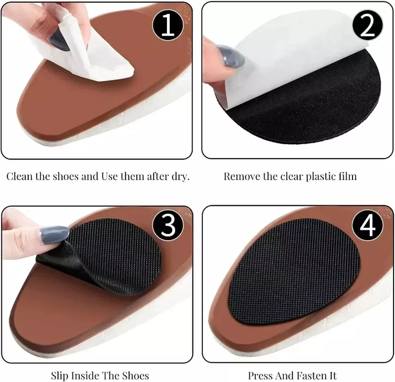 Tapete de sapatos antiderrapantes resistente ao desgaste, autoadesivo de salto alto antepé, protetor único, almofadas de borracha, almofada, 2 pcs, 10pcs