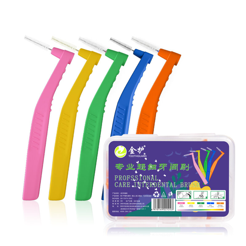 Toothguard 20 Einheiten Interdentalbürste für Zahnspangen Sauber Zwischen Zähne Wiederverwendbare Waschbar Weichen Borsten mit Staub Kappe