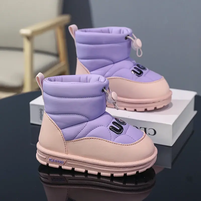 Children's Shoe for Girl Comfortable Soft Trendy All-match  Plus Velvet Keep Warm Wear-Resistant Non-slip Fashion New Round Toe